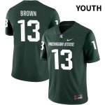 Youth Michigan State Spartans NCAA #13 Sebastian Brown Green NIL 2022 Authentic Nike Stitched College Football Jersey WM32D08LF